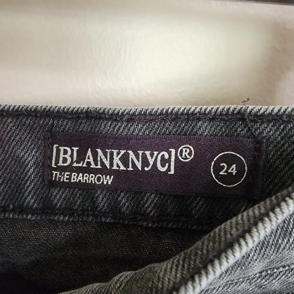 BlankNYC Black Distressed The Barrow Vintage High Rise Shorts Size 24